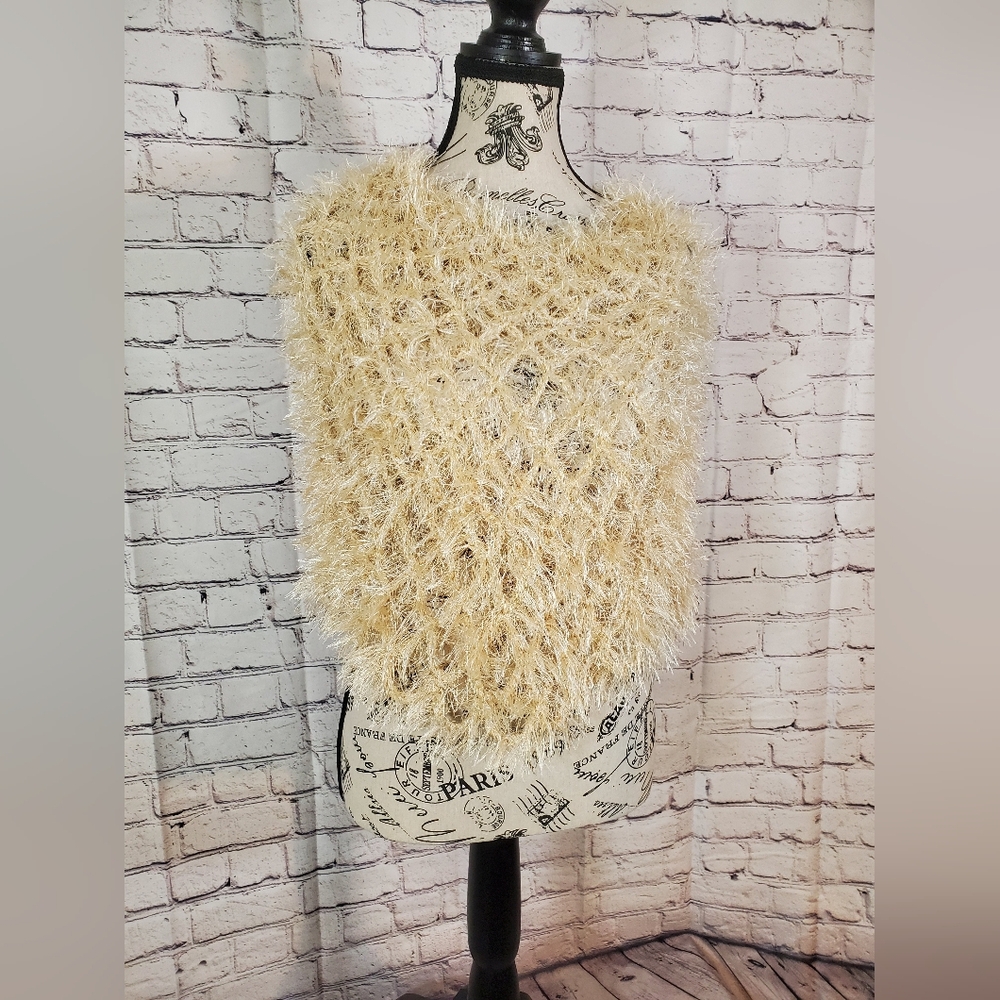 Unbranded Diamond Knit Camel Gold Glitter Topper - Picture 1 of 7